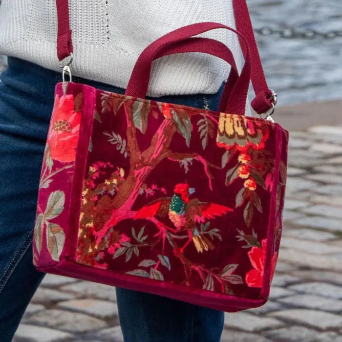 Eden Velvet Tote Bag-Bag-White finn