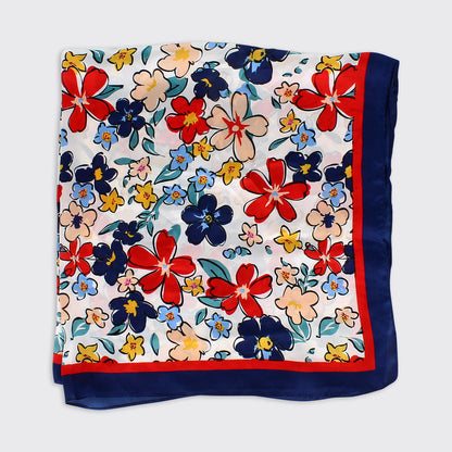 LULU SCARF- NAVY/RED