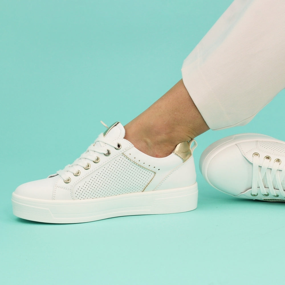 Nia White Trainer-Footwear-White finn