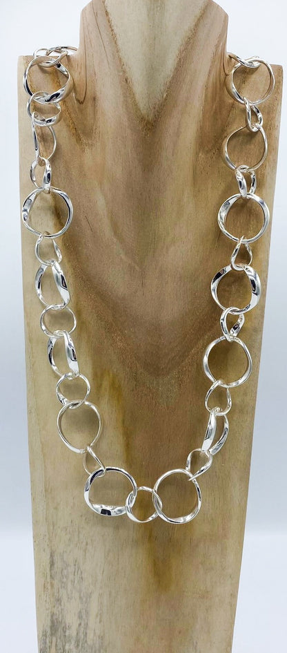 Silver Cascading Connection Necklace