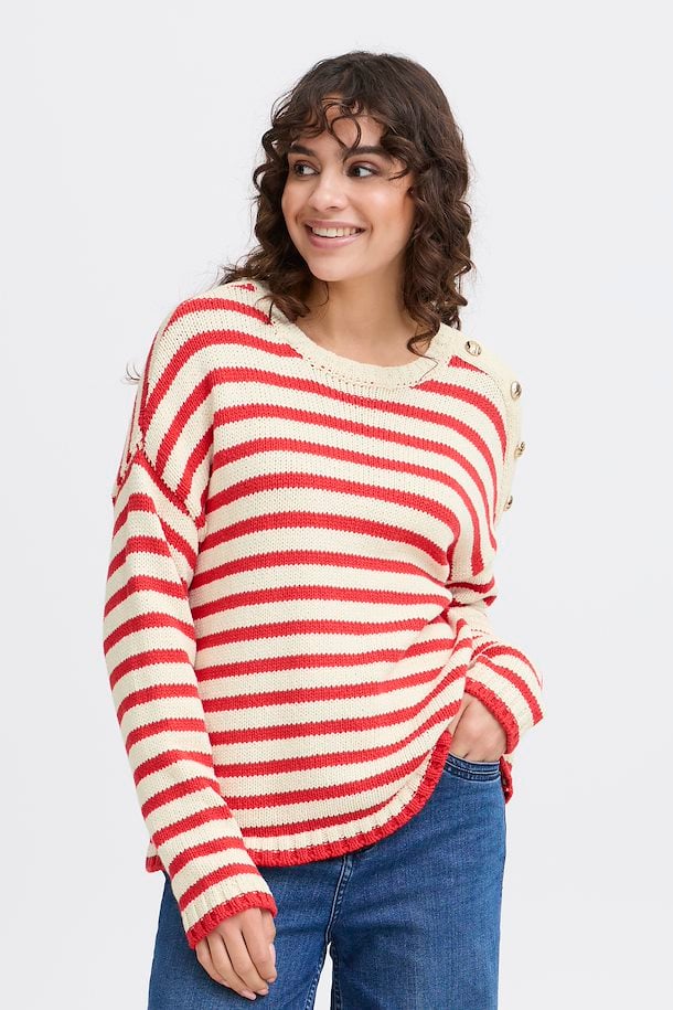 Fransa Frbelinda PU 1 Jumper-Knitwear-White finn