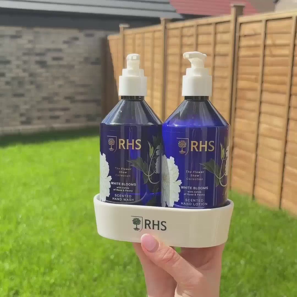 RHS Hand Care Caddy White Blooms 2 x 300ml