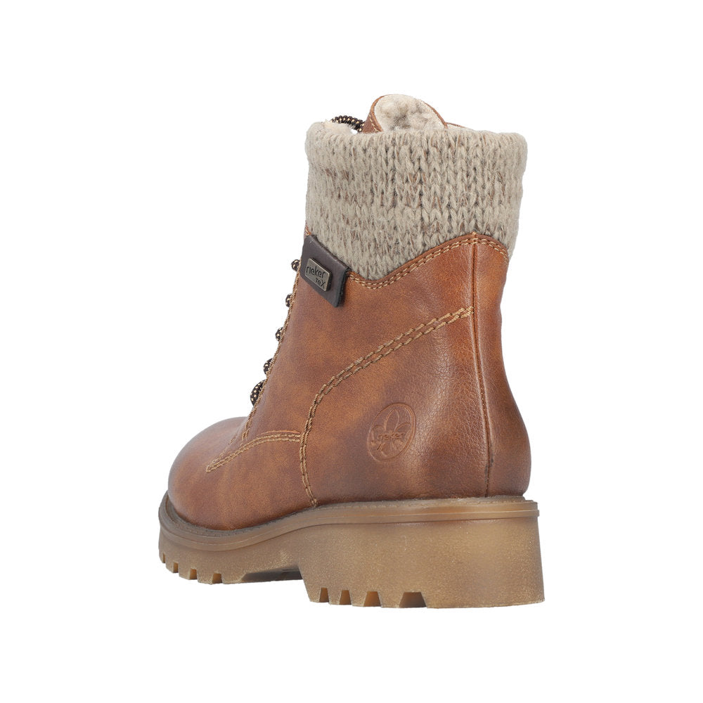 Rieker Tan Ankle Boot 73220-Footwear-White finn