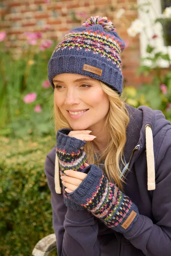 Pachamama Iona Roll Back Bobble Beanie-Pachamama-White finn