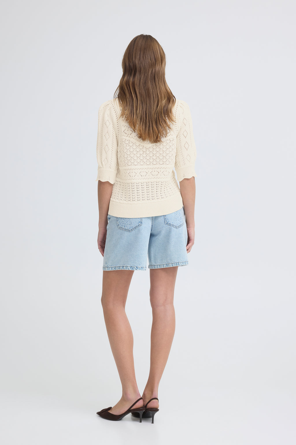 B young Bynajo Short Sleeve Jumper 2-knitwear-S-Cream-