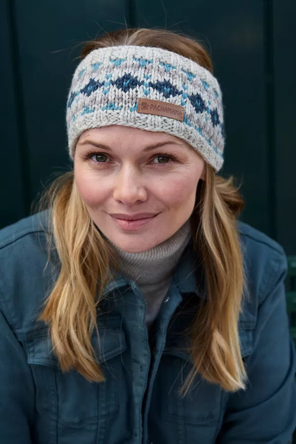 Pachamama Loch Fyne Merino Headband Green-Pachamama-White finn