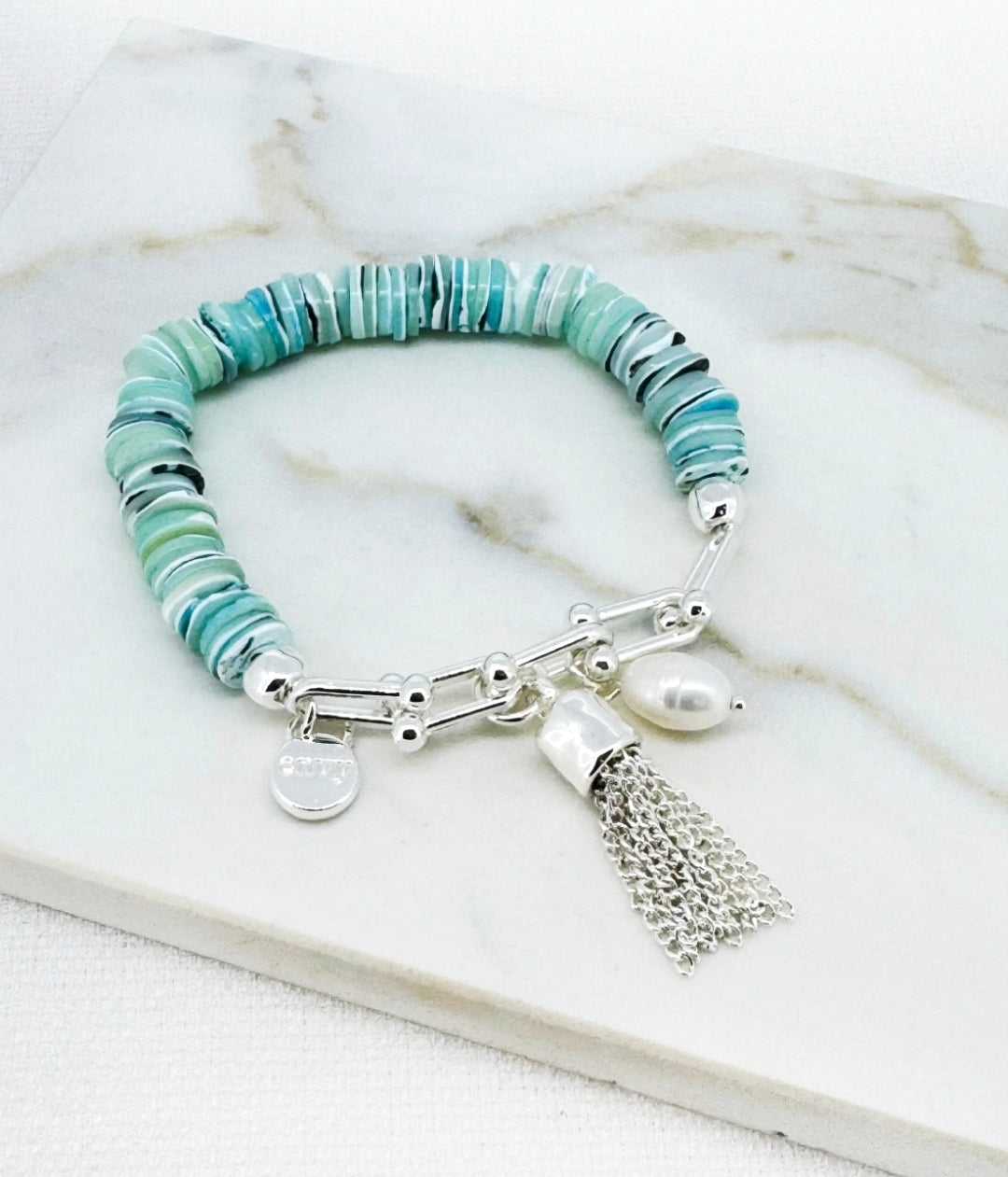 Envy Silver and Turquoise Bracelet 4909-Envy-White finn