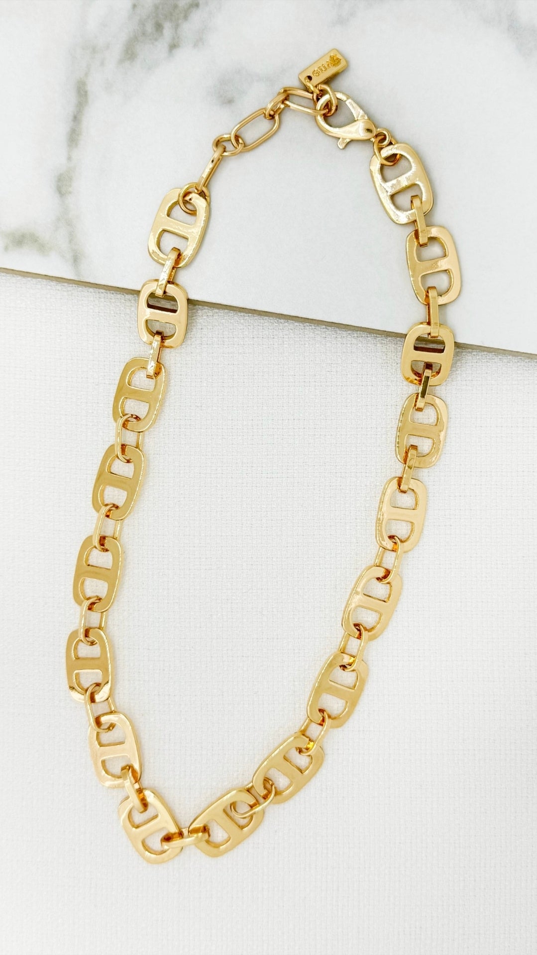Envy 4872 Short link necklace-Envy-White finn