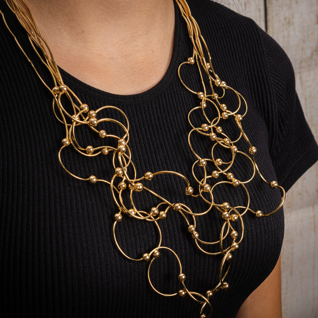 Jess and lou Statement Wire Necklace NK350-Jess and Lou-White finn