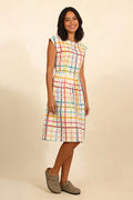 Pretty Vacant Gina Dress in Geo Pop Check-Pretty Vacant-White finn