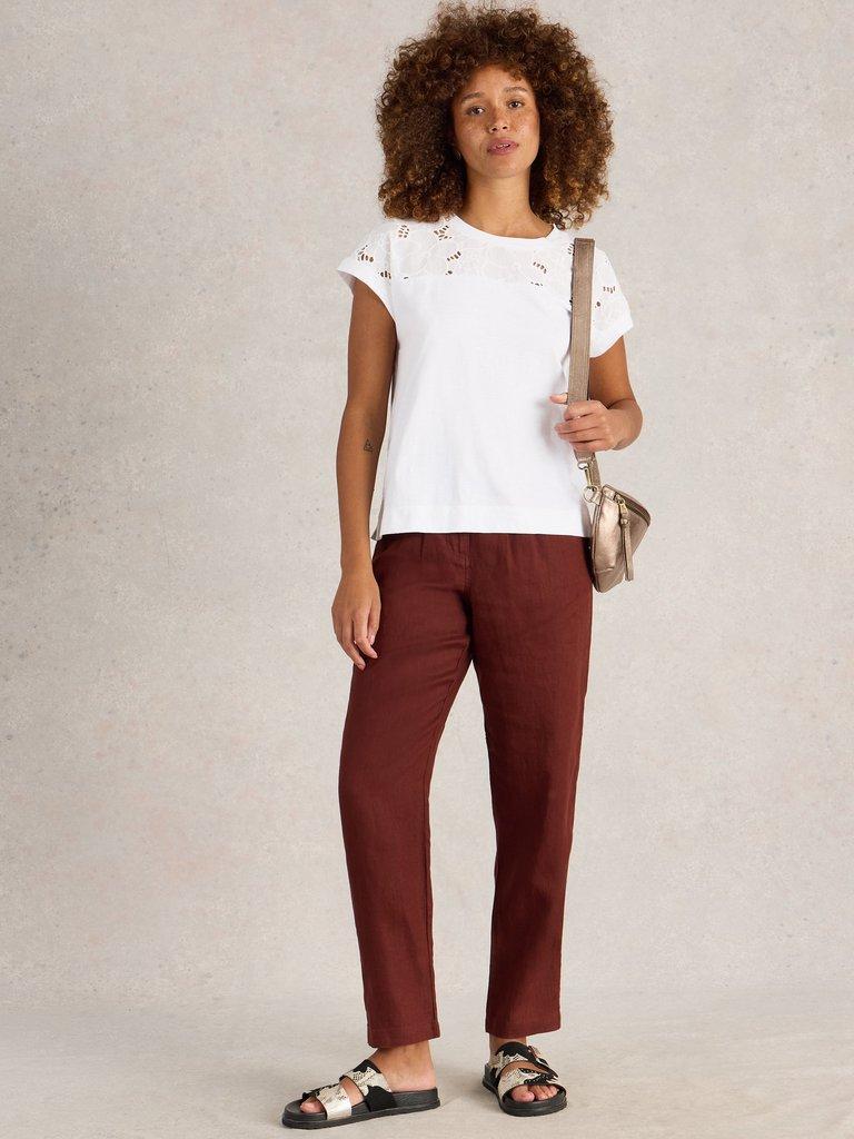 White Stuff Thea Broderie Tee-Shirts & Tops-White finn