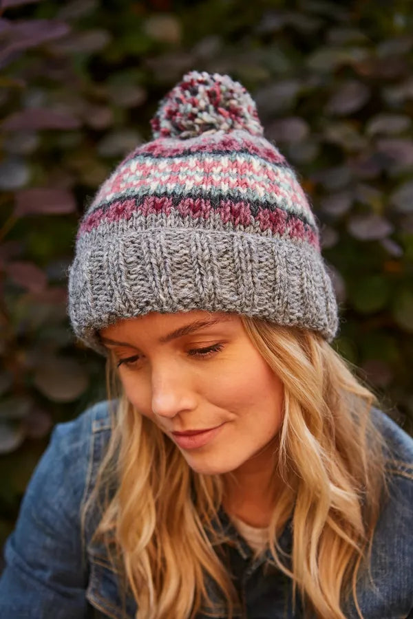 Pachamama Wharfdale Bobble Beanie-Hat-White finn