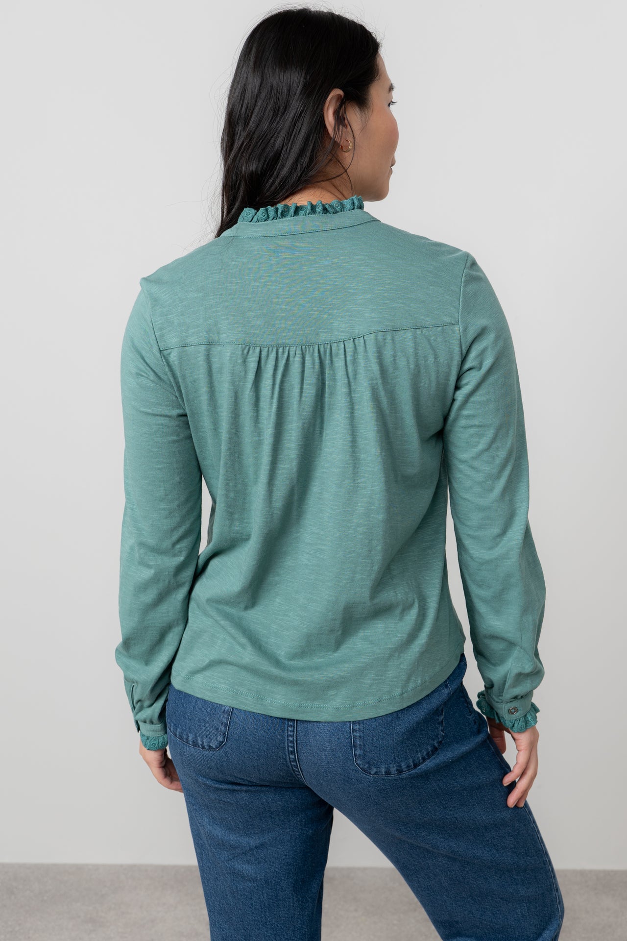 Lily and Me Sage Frill Blouse Plain-Lily and Me-White finn
