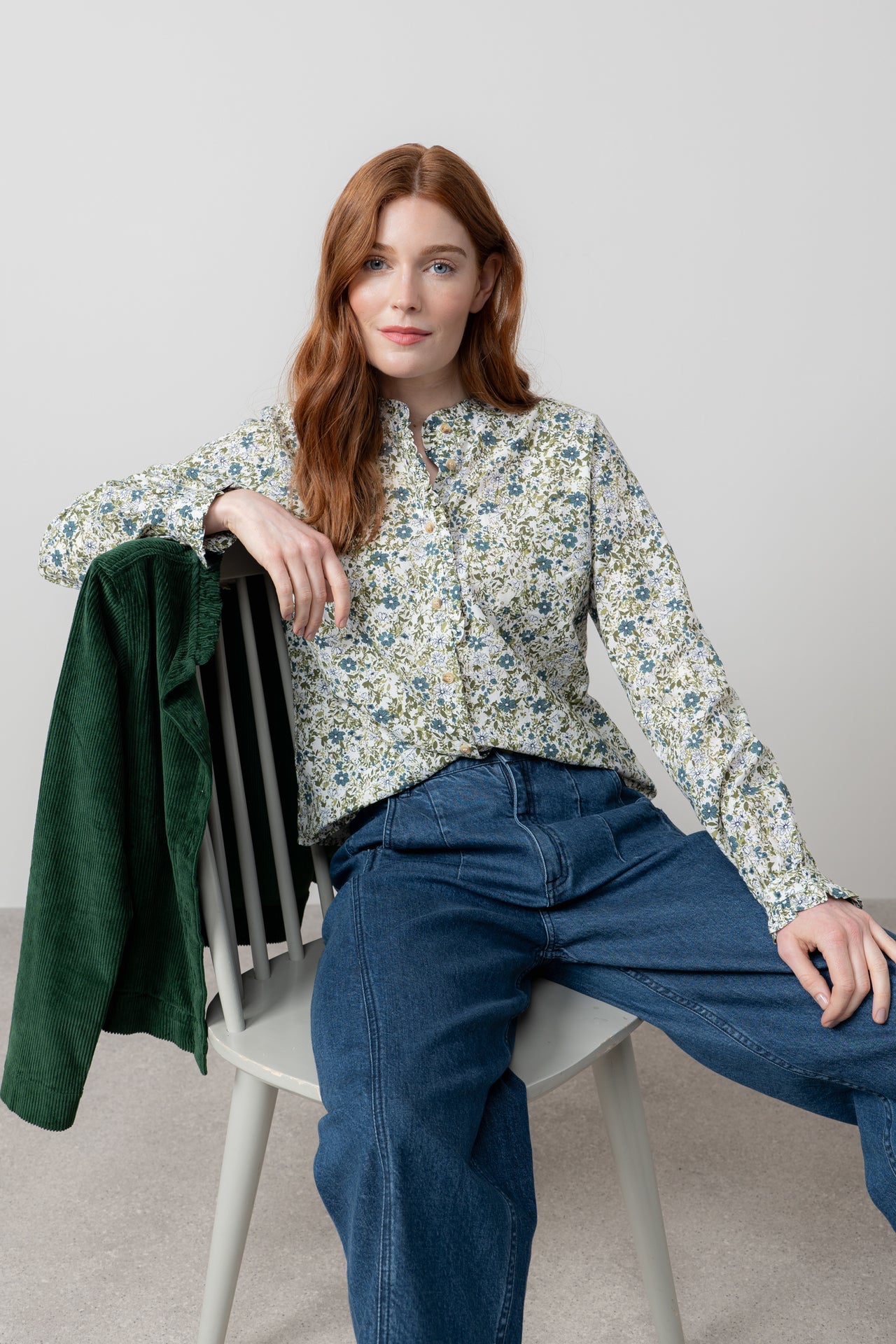 Lily and Me Rachel Frill Blouse Harvest-White finn