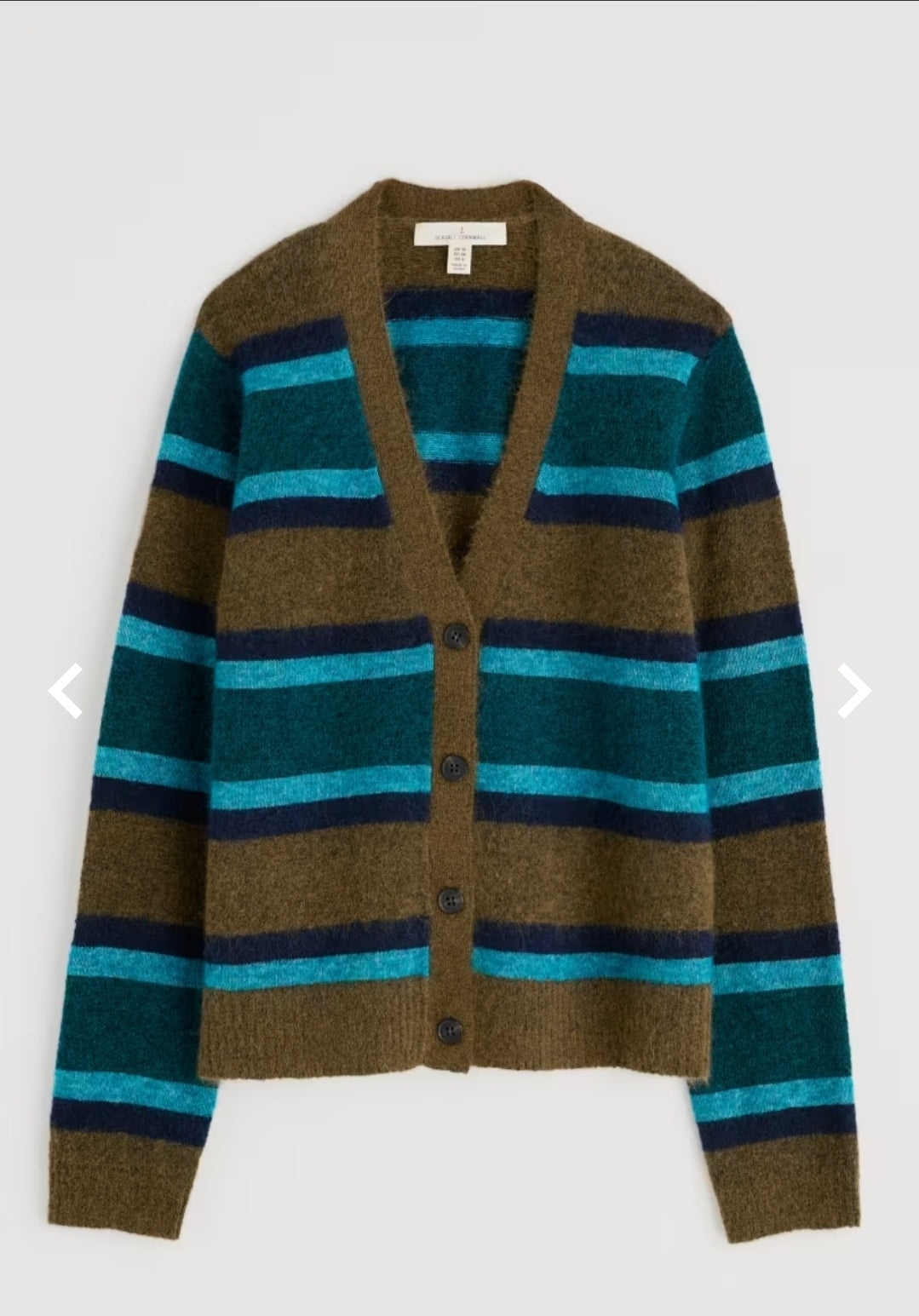 Seasalt Etching V-Neck Cardigan Contains Mohair