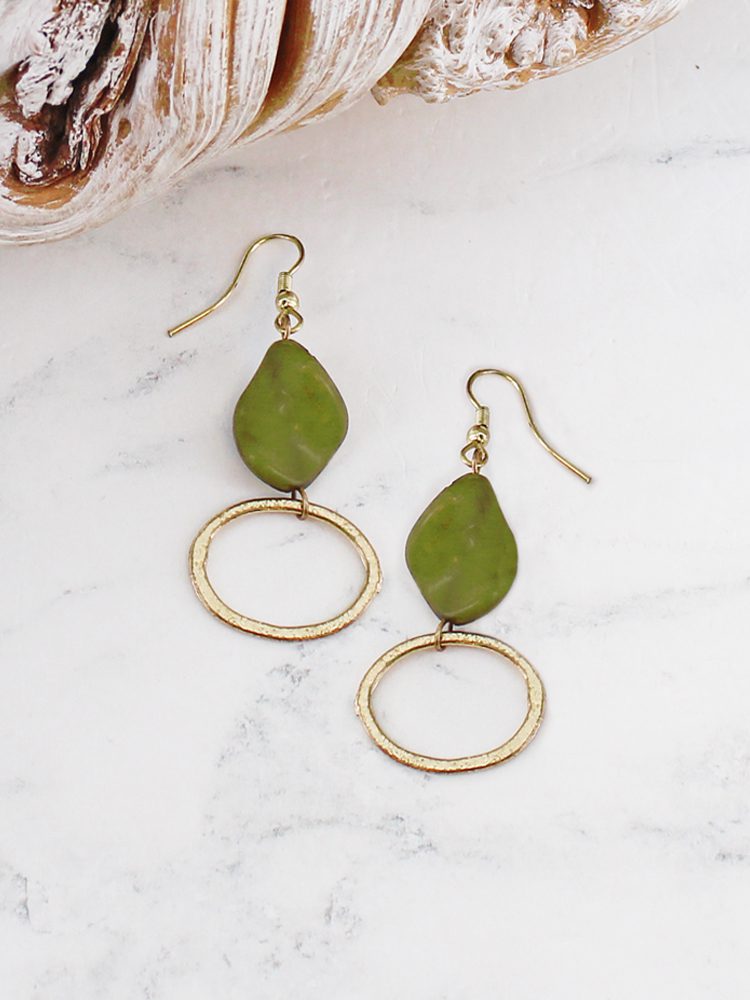 Beaten Ring Drop Earrings AY6603