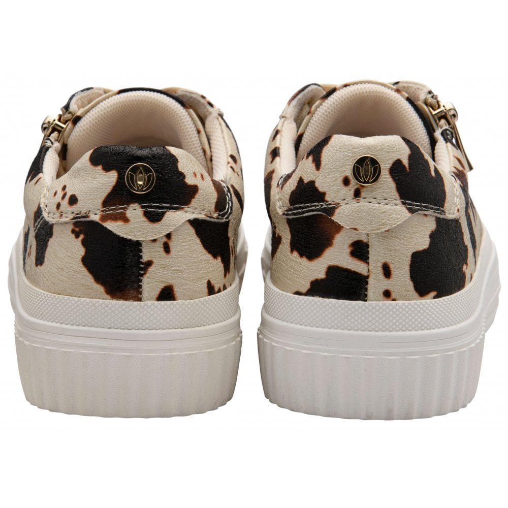 Lotus Cow-Print Alexa Lace-Up Trainers