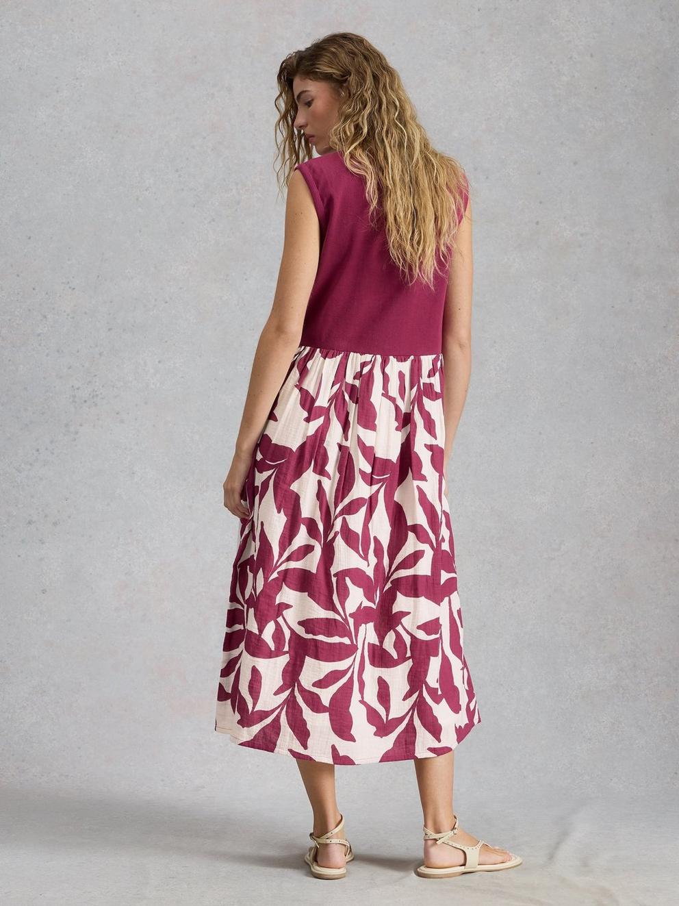 White Stuff Shay Midi Jersey Mix Dress
in PINK MULTI