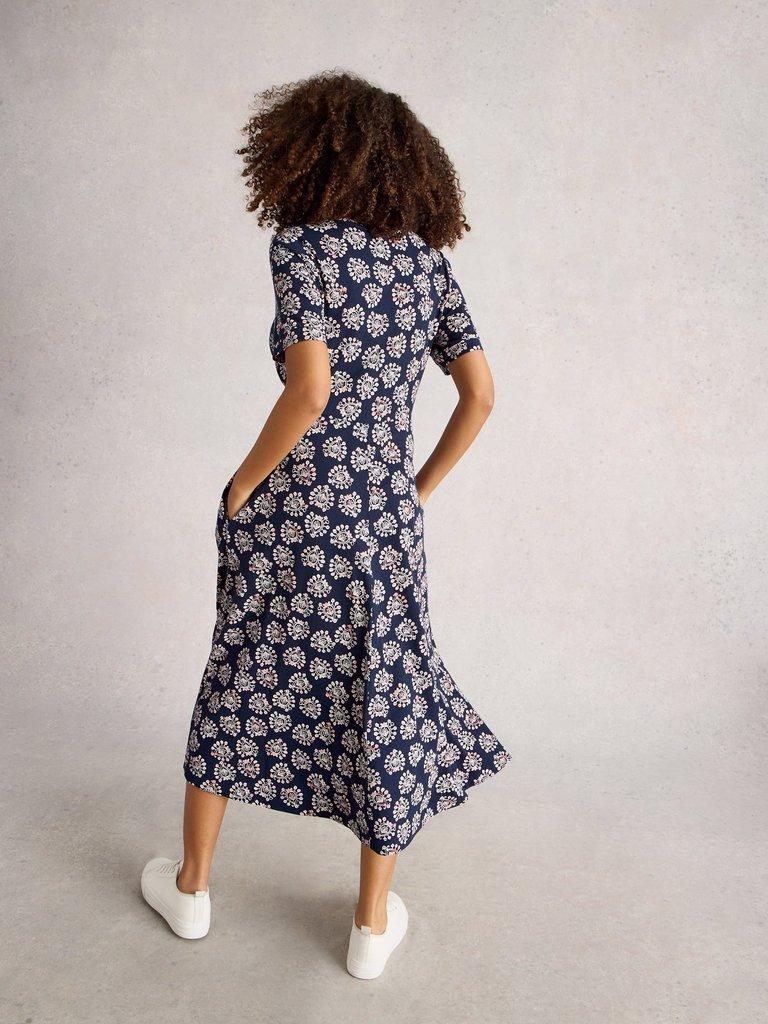 White Stuff Megan Short Sleeve Midi Dress-White Stuff-White finn