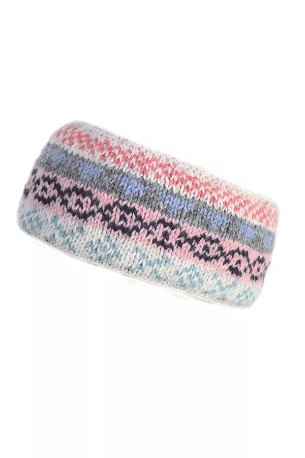 Pachamama Classic Fairisle Headband Oatmeal-Headband-White finn