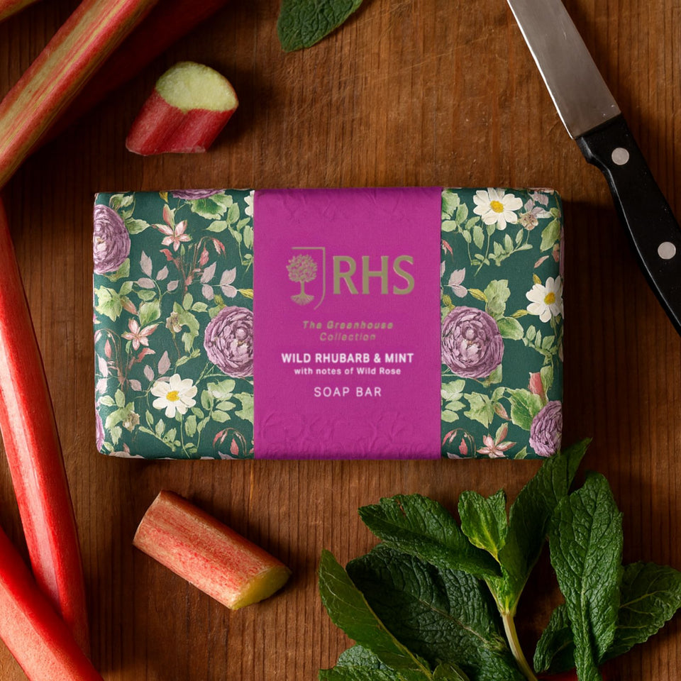 RHS Rewild Rhubarb and Mint Soap 200g-Body Care-White finn