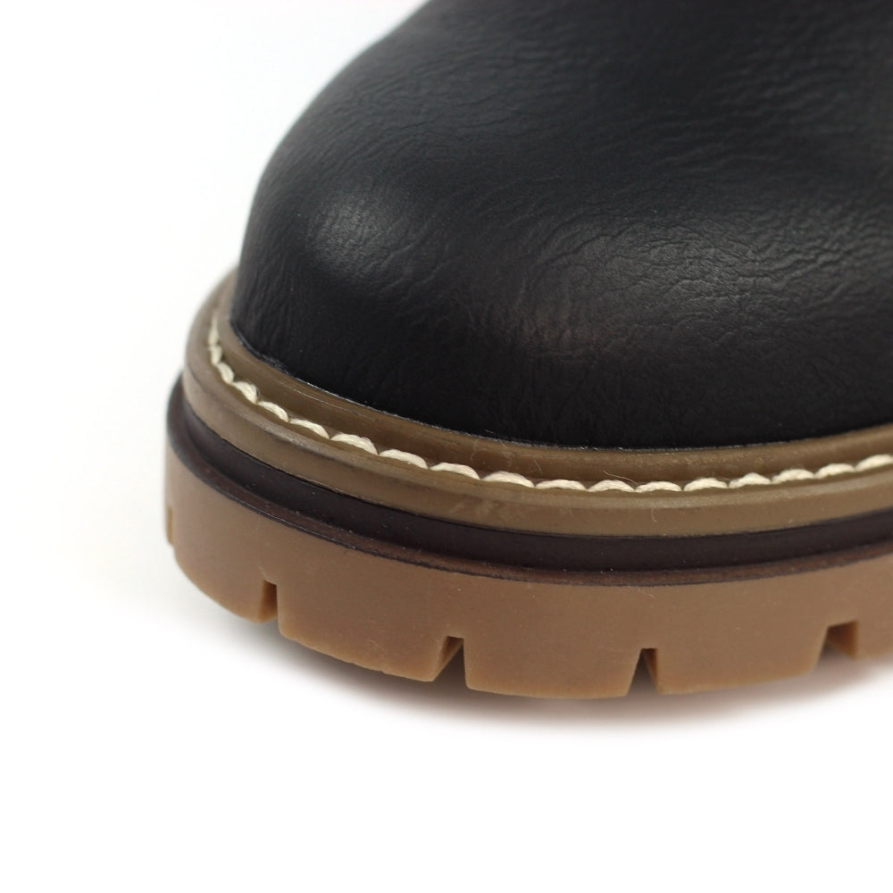 Lunar Caramel Black Waterproof Ankle Boot-Footwear-White finn