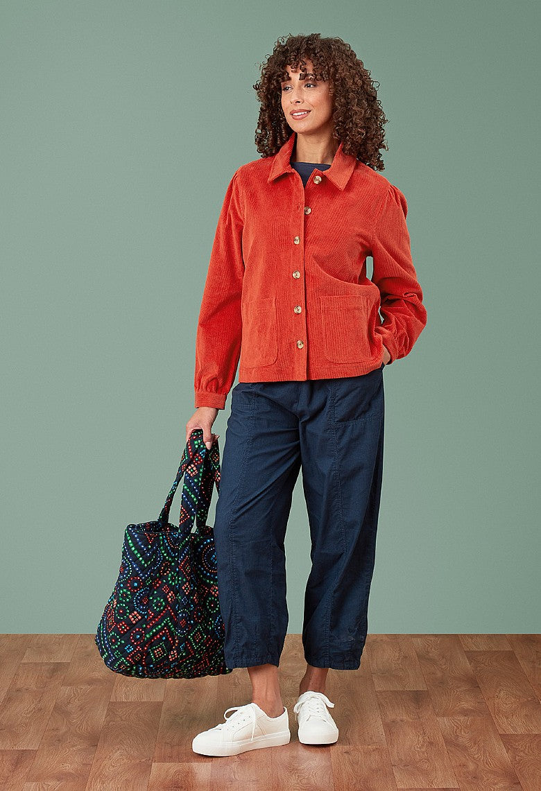 Adini Stretch Cord Anise Cord Jacket - Burnished Rust