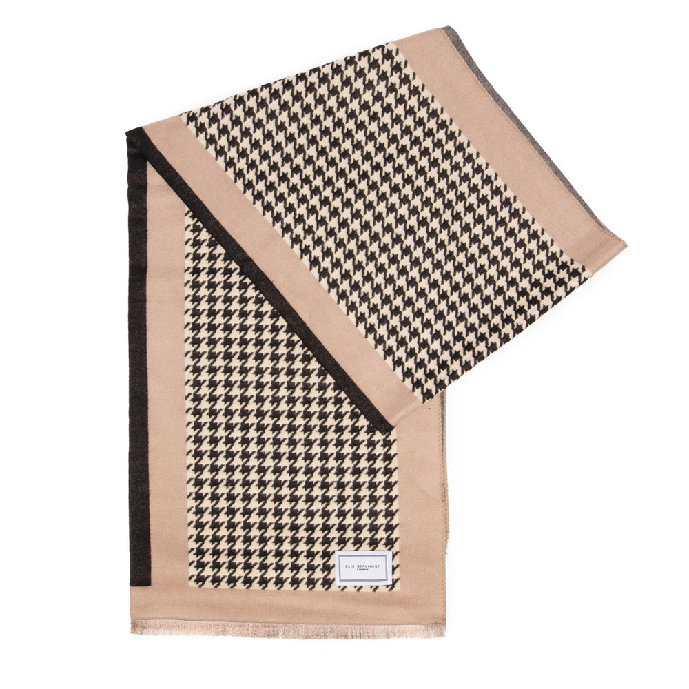 Ellie Beaumont Winter Scarf - Black Dogtooth Check