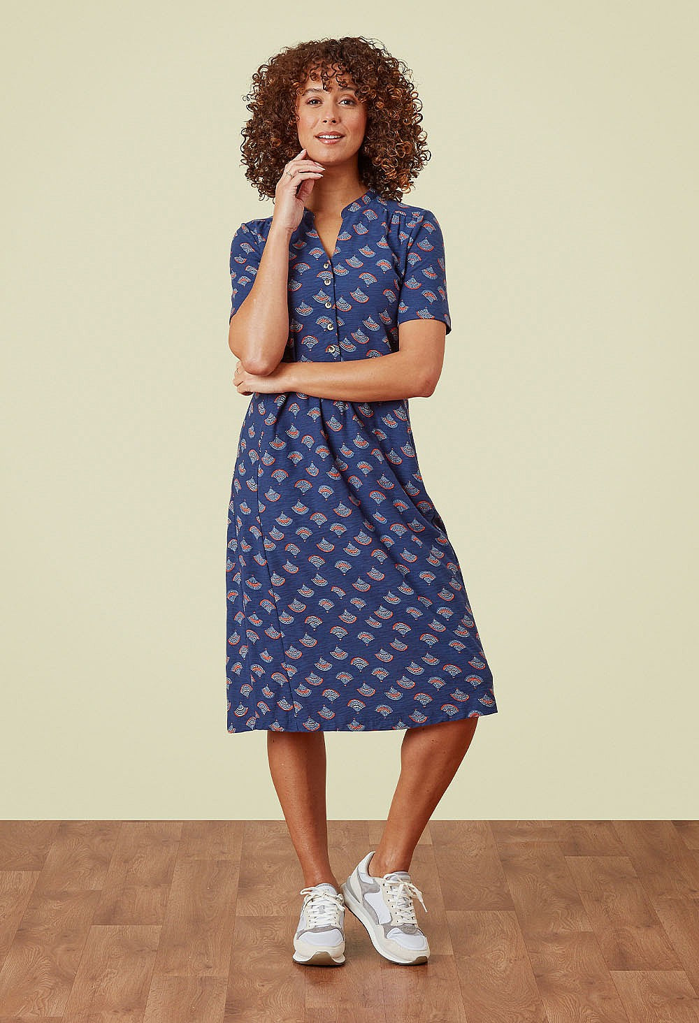 Adini Summer Fan Petunia Dress - Evening Blue