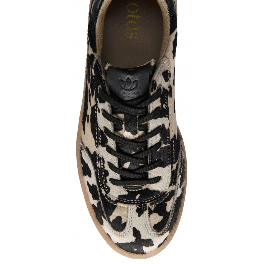 Lotus Cow-Print Leather Frapporta Trainers | Lotus