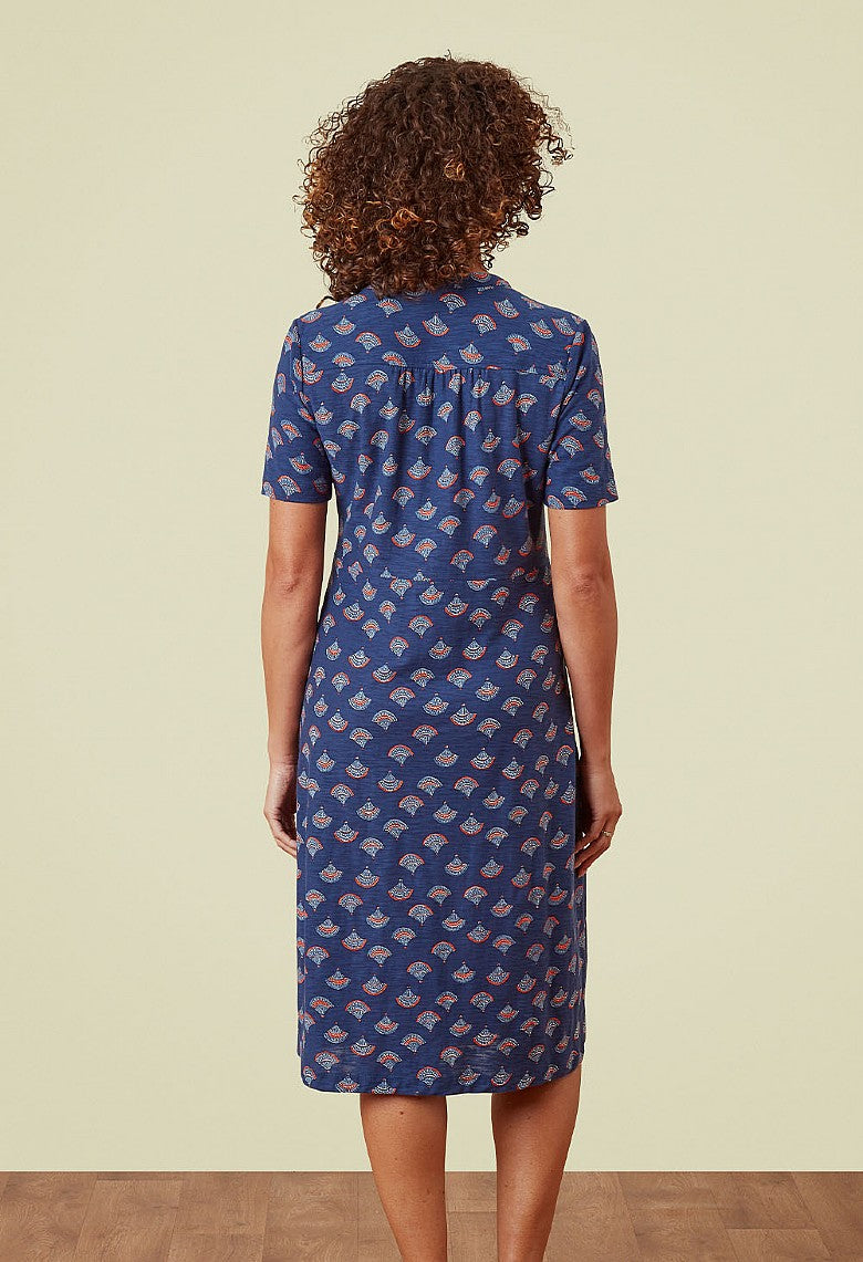 Adini Summer Fan Petunia Dress - Evening Blue