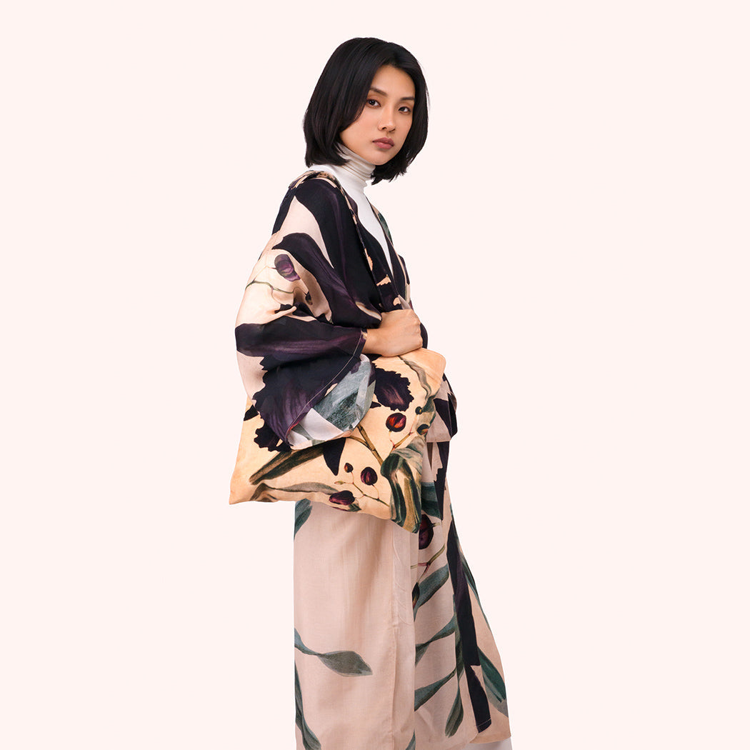 Powder Velvet Tote - Midnight Orchid