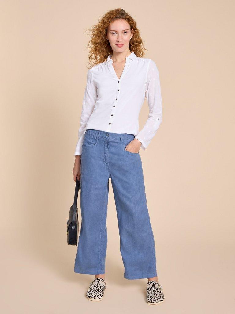 White Stuff Annie Mix Jersey Shirt-Shirt-White finn