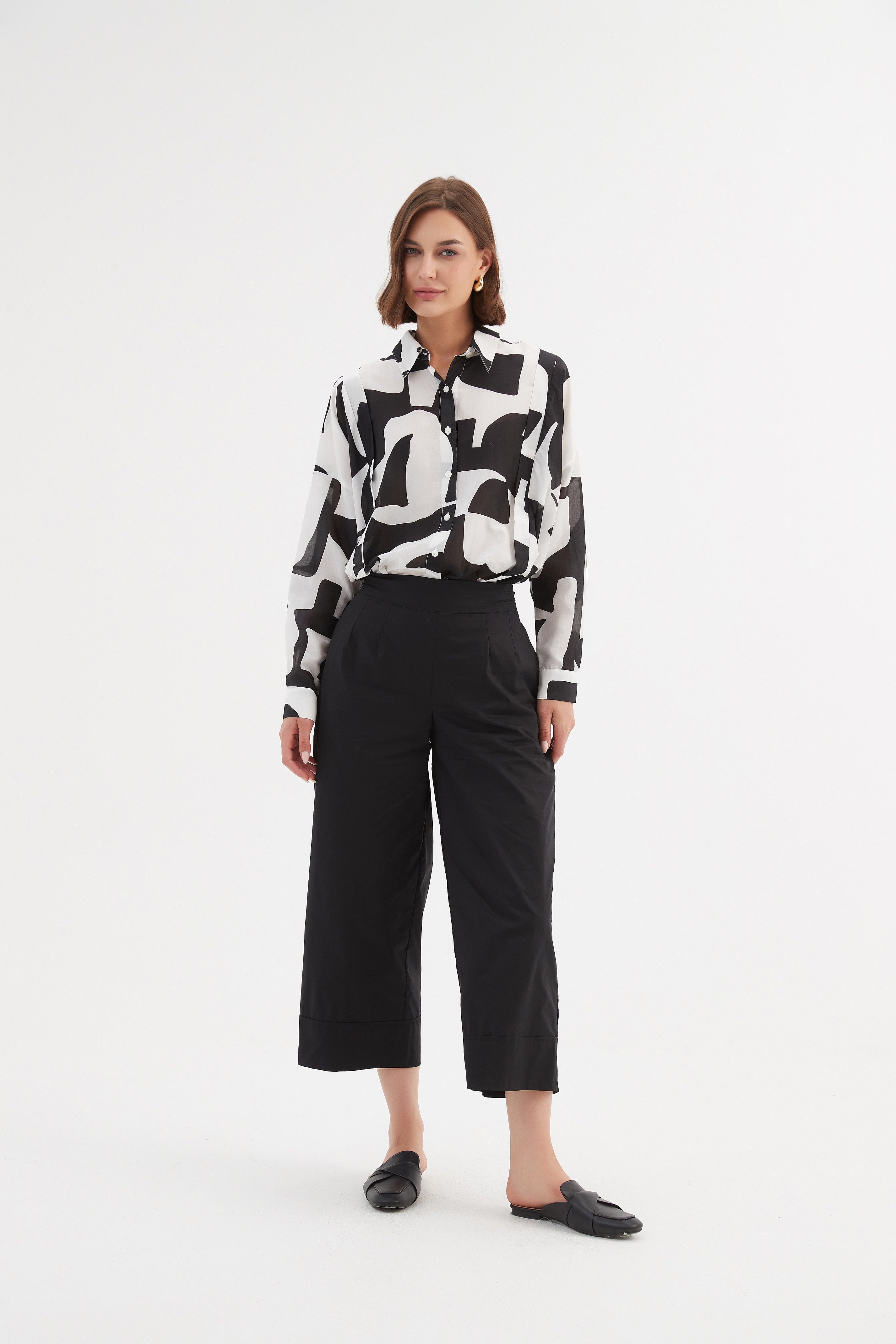 Tirelli Classic Pant Black-Trouser-White finn