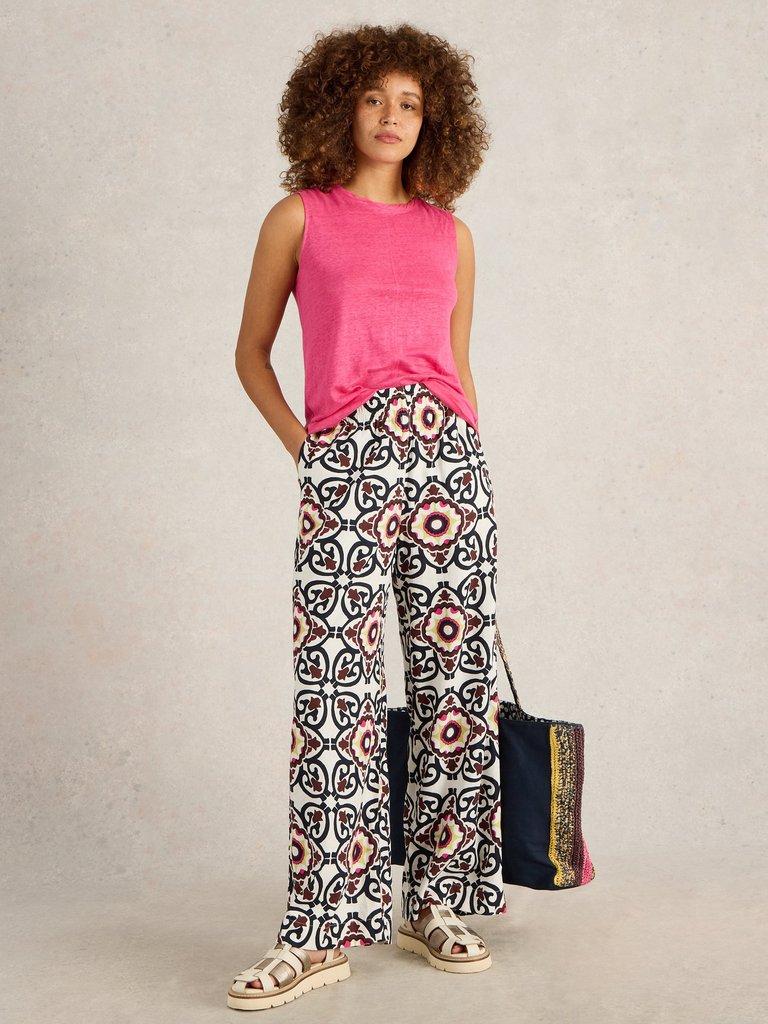 White Stuff Lucy Linen Blend Trousers-Trouser-White finn