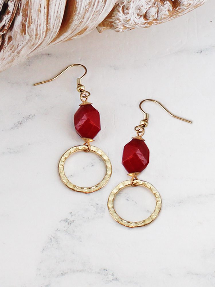 Beaten Ring Drop Earrings AY6603