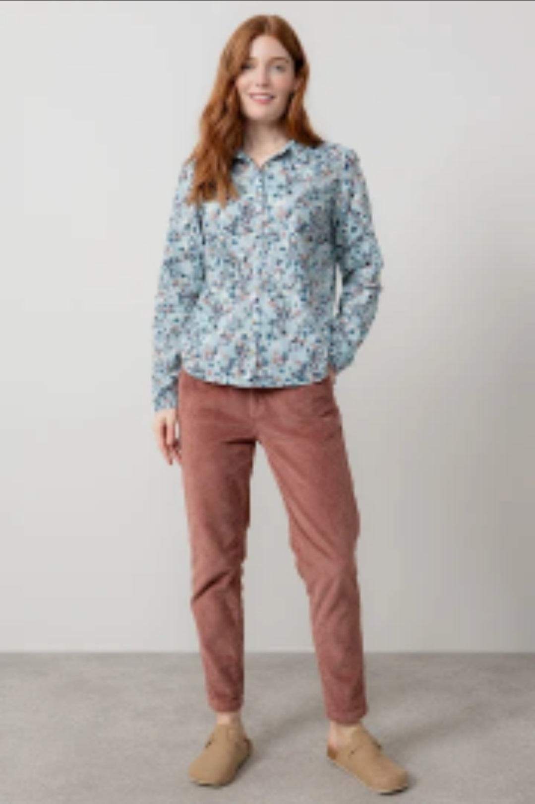 Lily and Me Patsy Shirt Feather Ditsy-White finn
