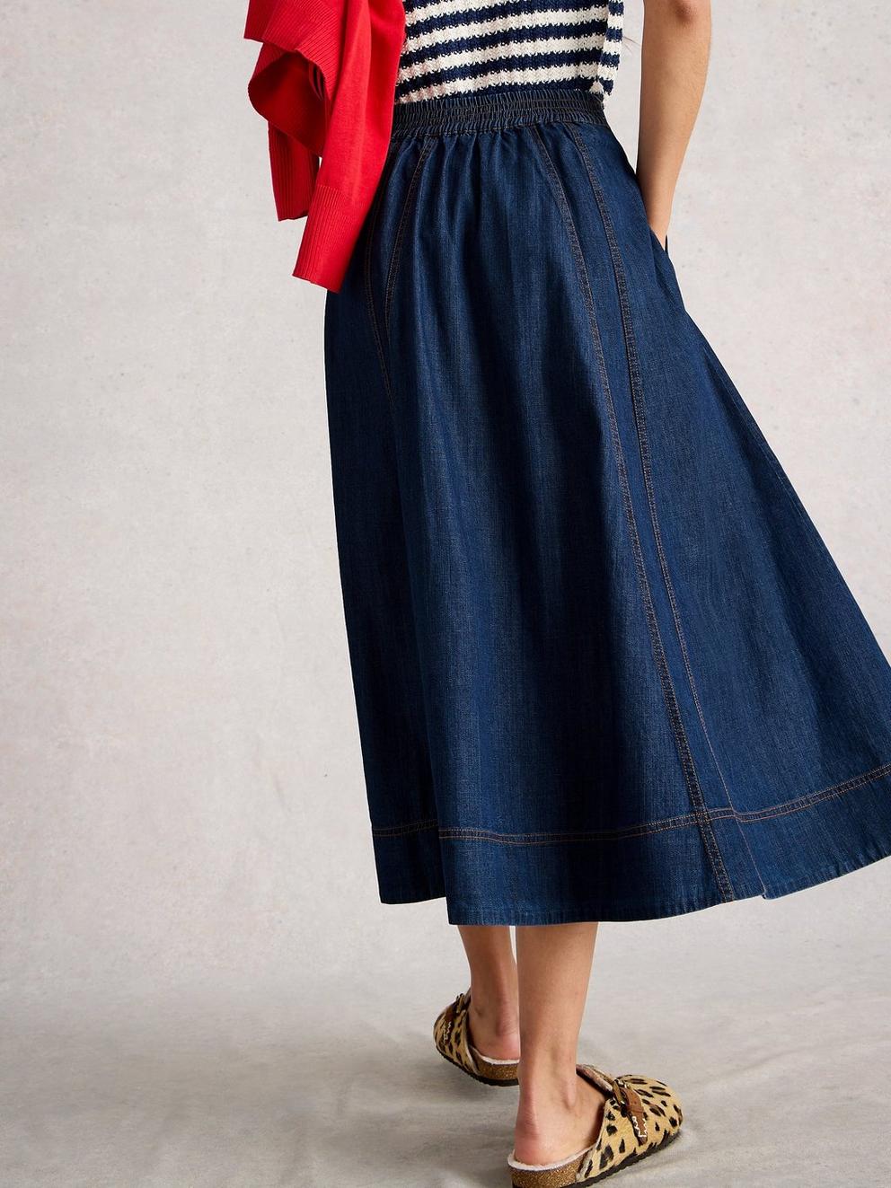 White Stuff Leo Denim Midi Skirt
