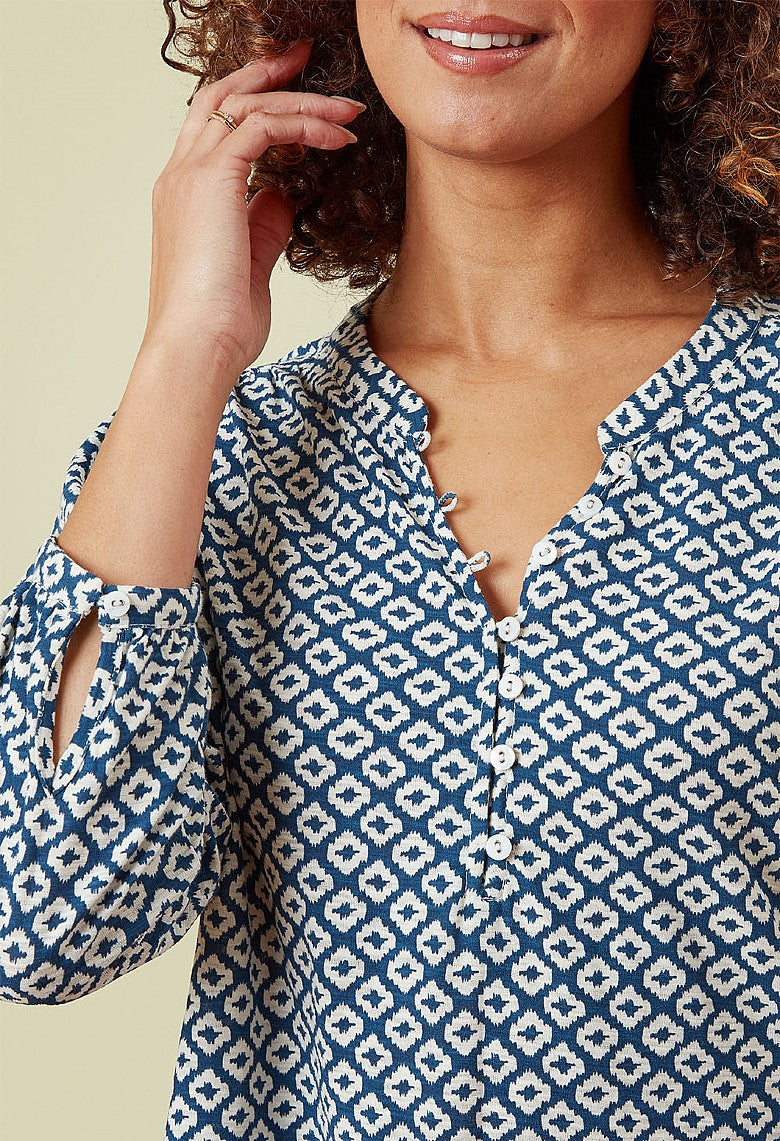 Adini Ikat Tile Raya Top - Riviera-Adini-White finn