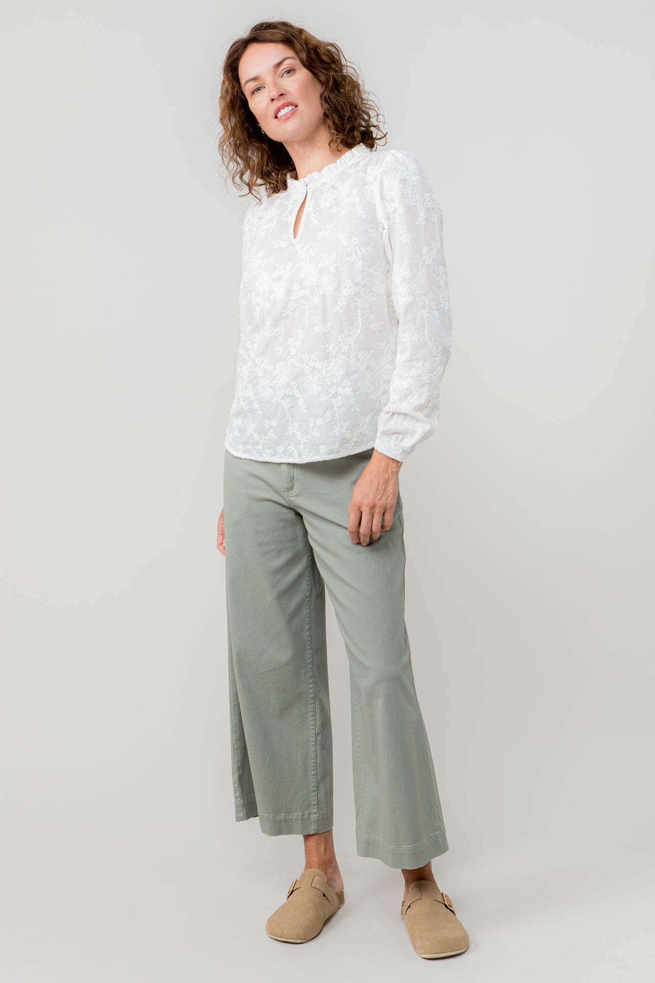 Lily and Me Emily Blouse Plain Jacquard