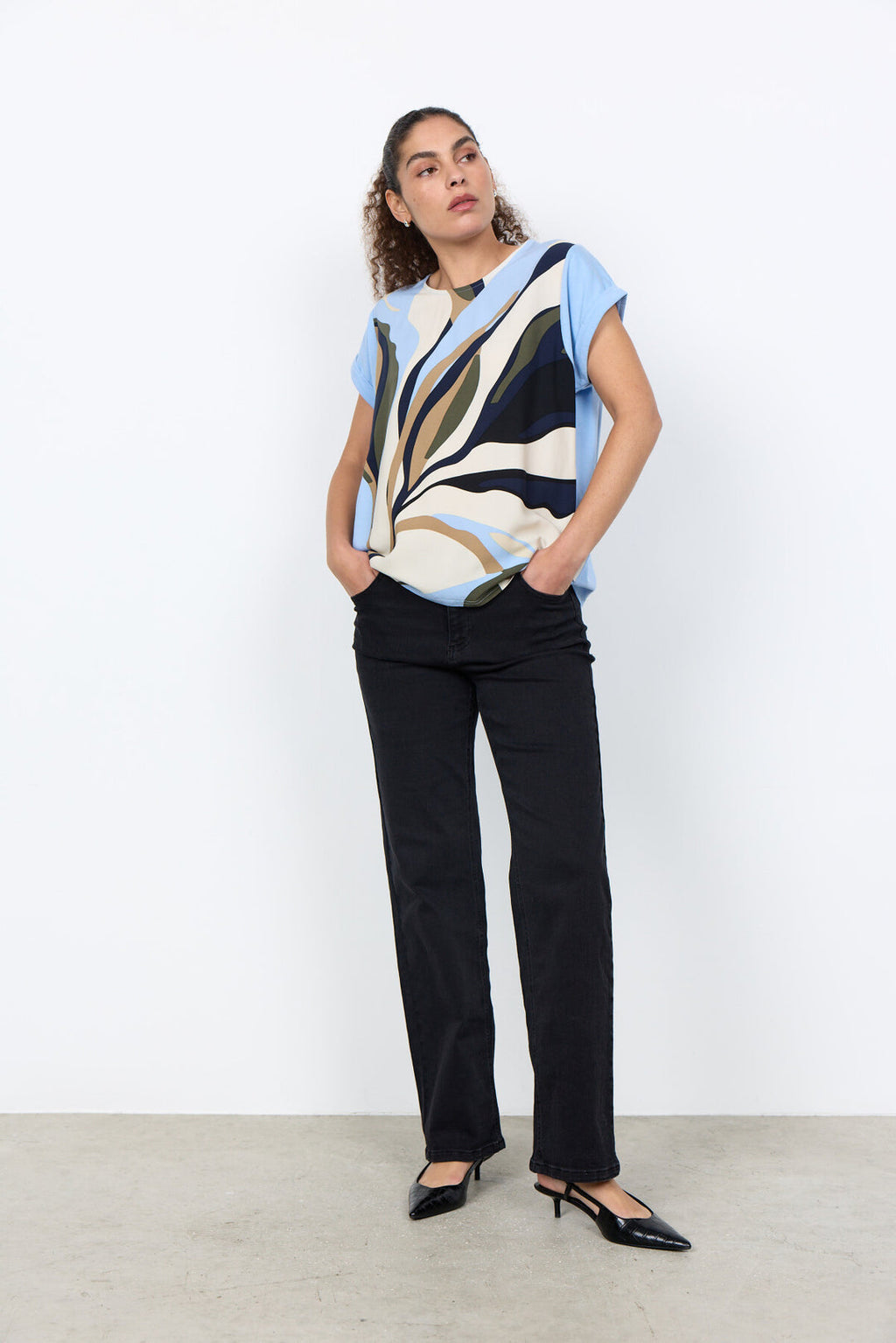 Soya Concept  SC-GAIL Top Leaf Print