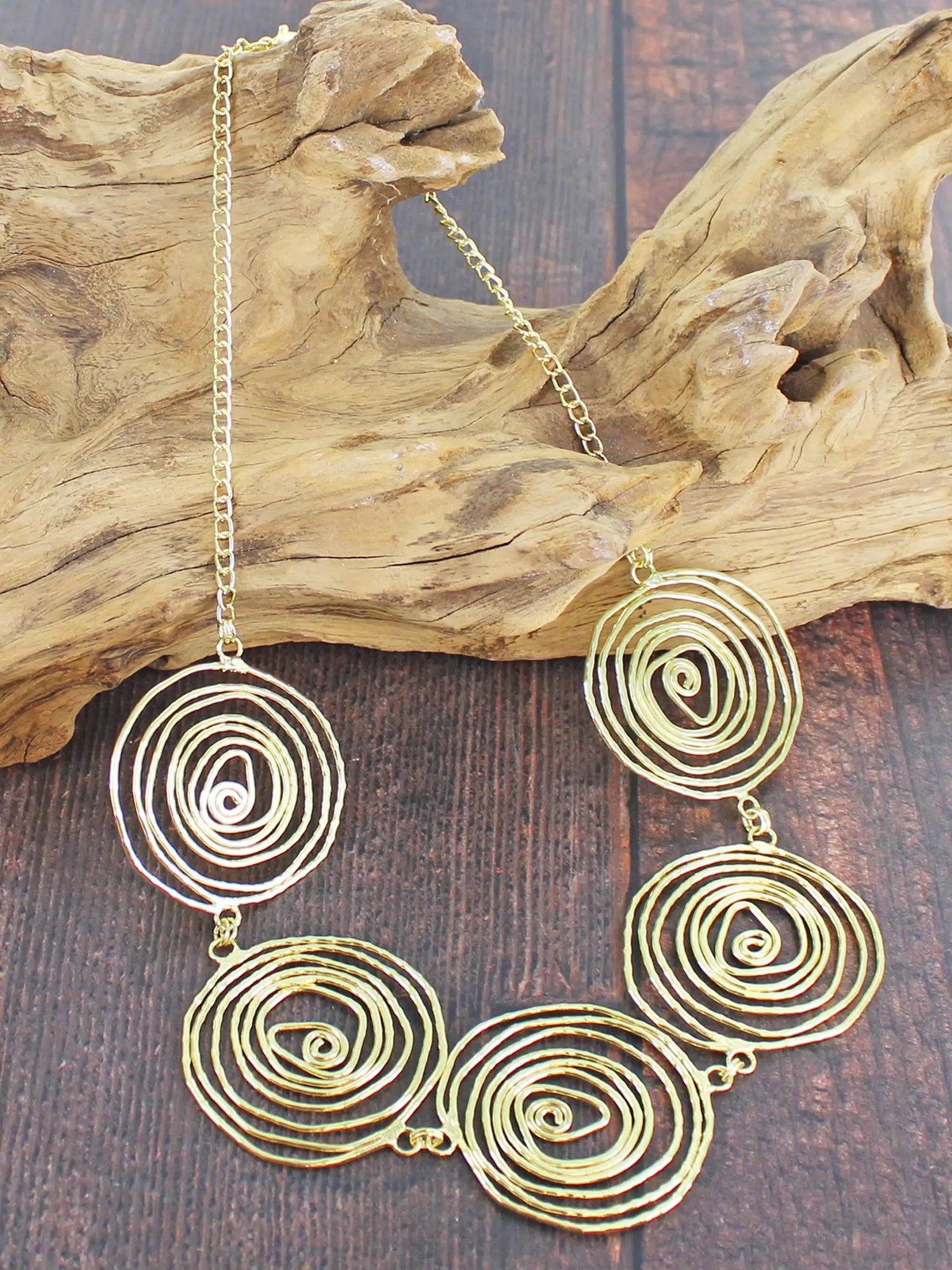 Suzie Blue Five Piece Swirl Necklace KH1504