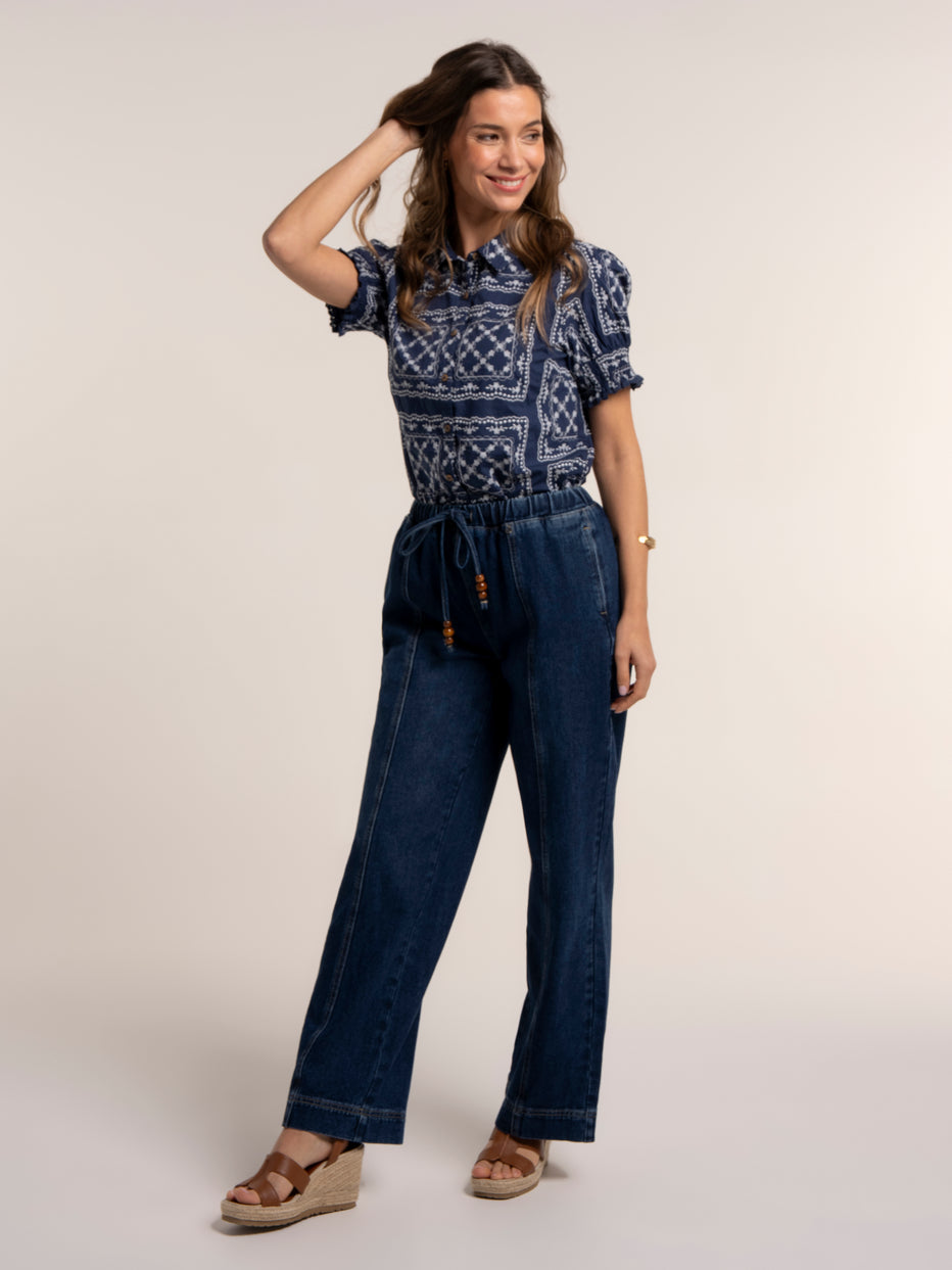 Brakeburn Marine Embroidered Blouse Navy