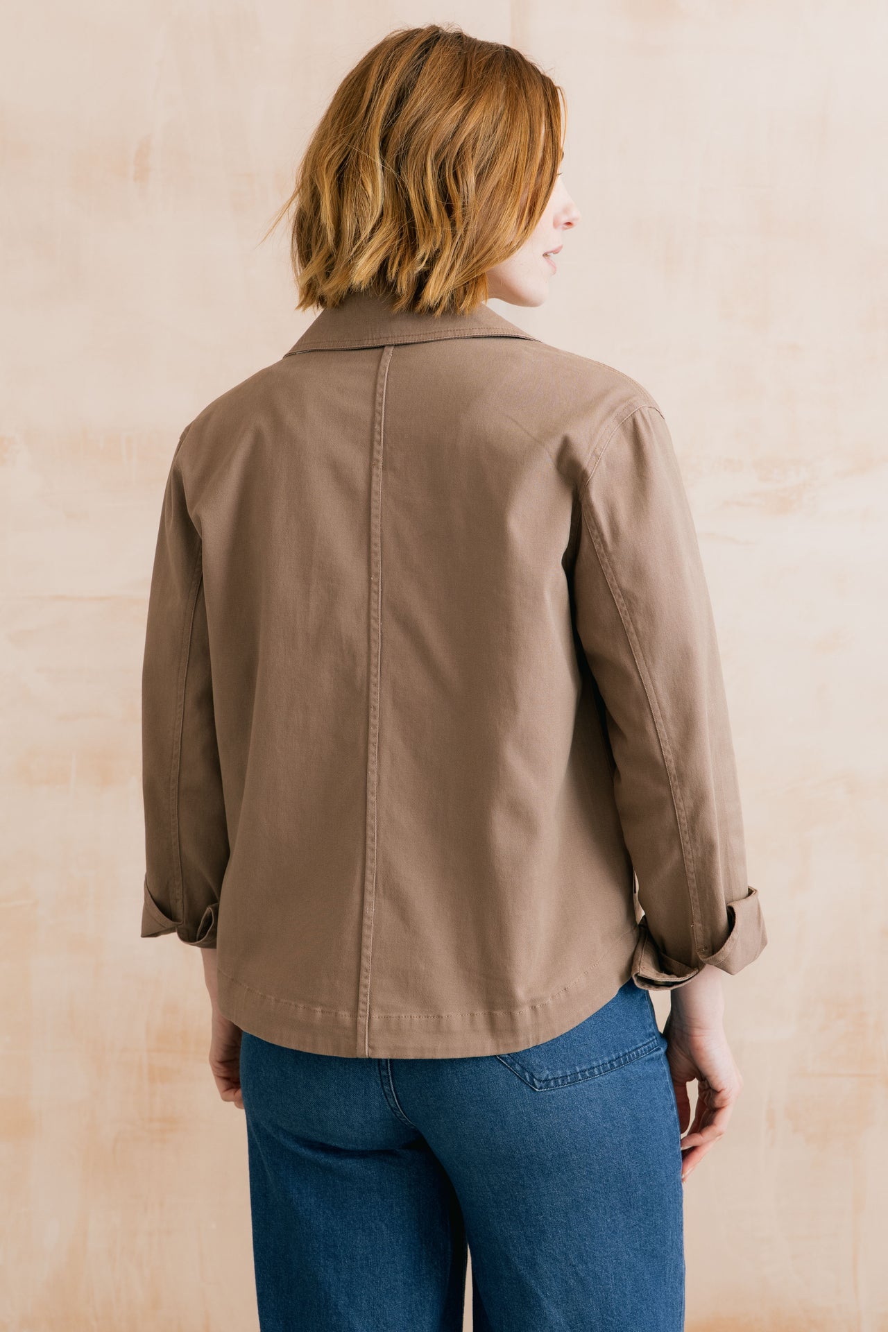 Lily and Me Effie Stretch Cotton Twill Jacket Mocha-Lily and Me-White finn