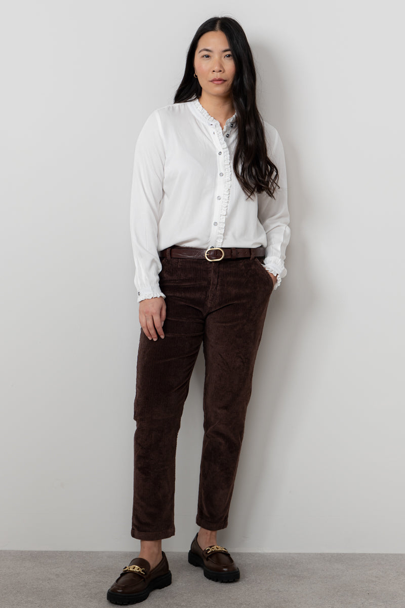 Lily and Me Sage Frill Shirt Plain-White finn