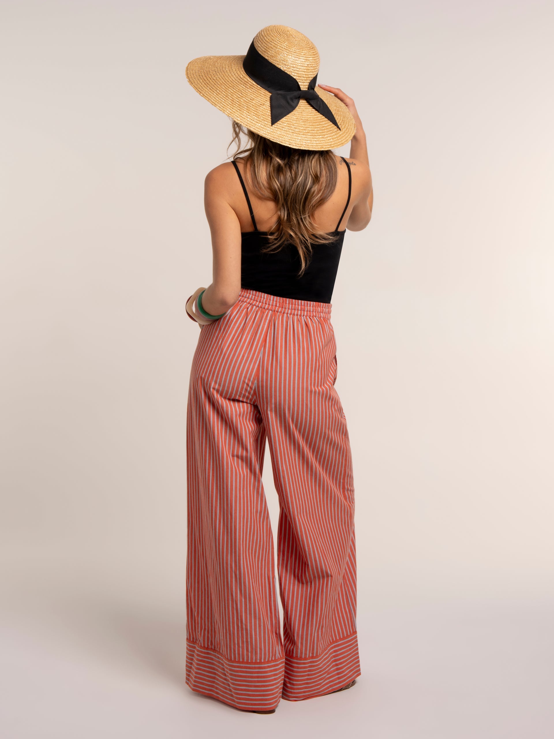 Brakeburn Danna Stripe Wide Leg Beach Pant
Coral