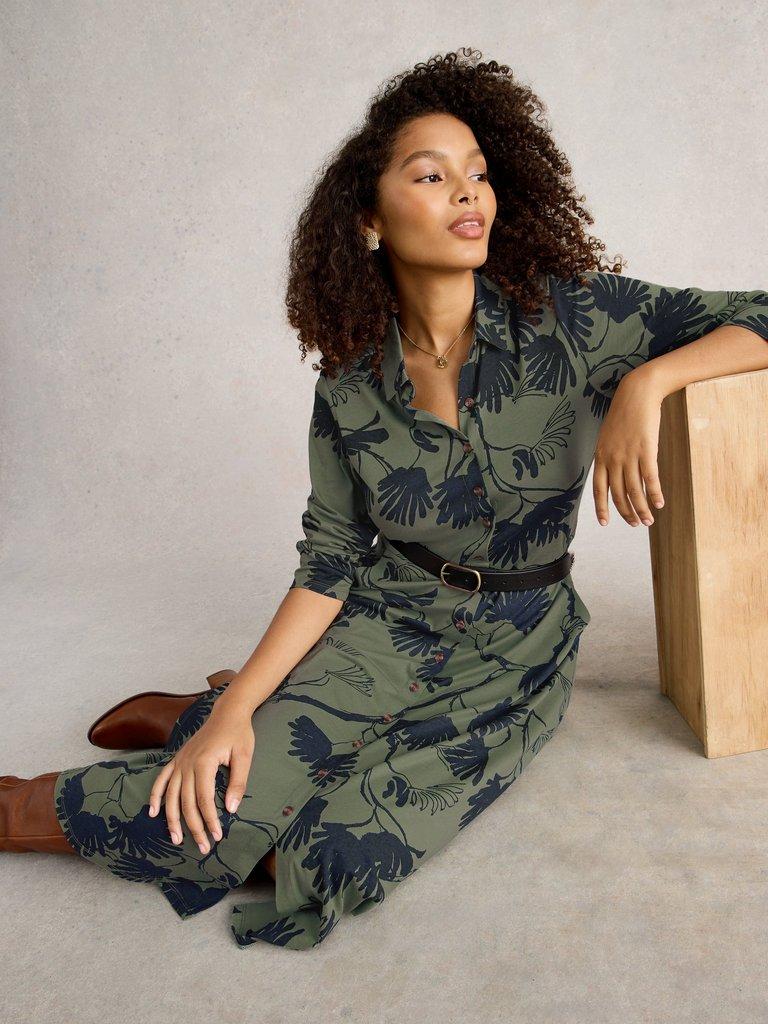 White Stuff Rua Jersey Shirt Dress-Dress-White finn