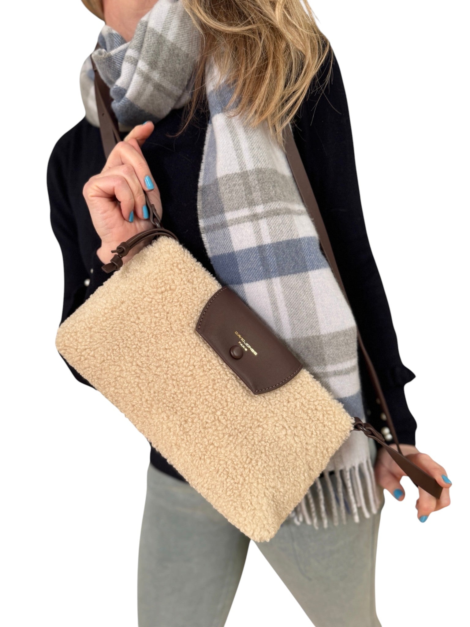 David Jones Faux Wool Acrossbody NVCM8686