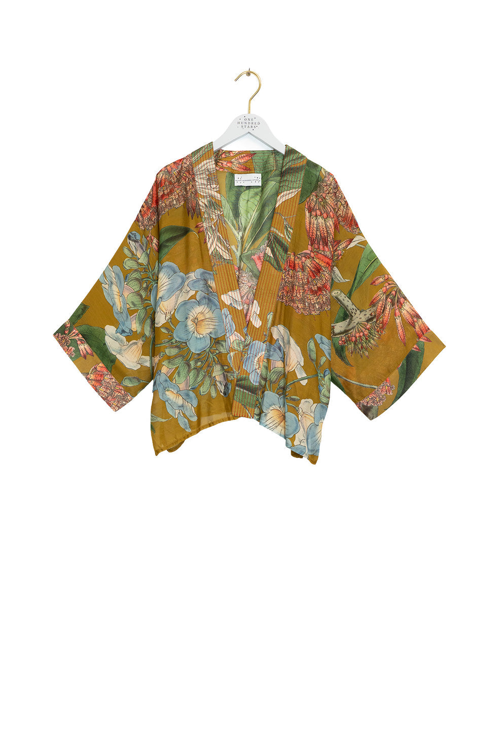 One Hundred Stars Rhodoleia Gold Kimono