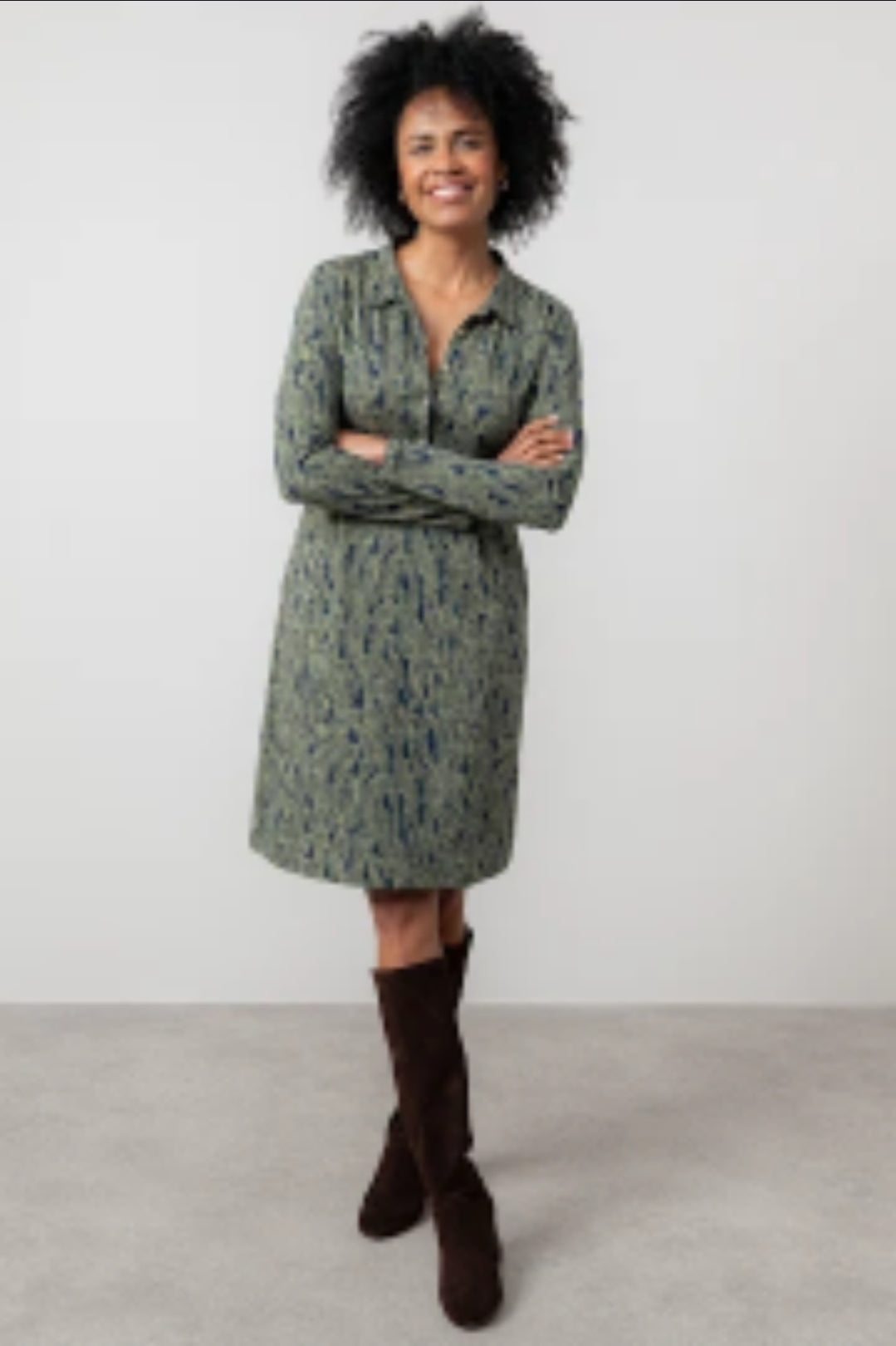 Lily and Me Elmore Dress Foliage-White finn